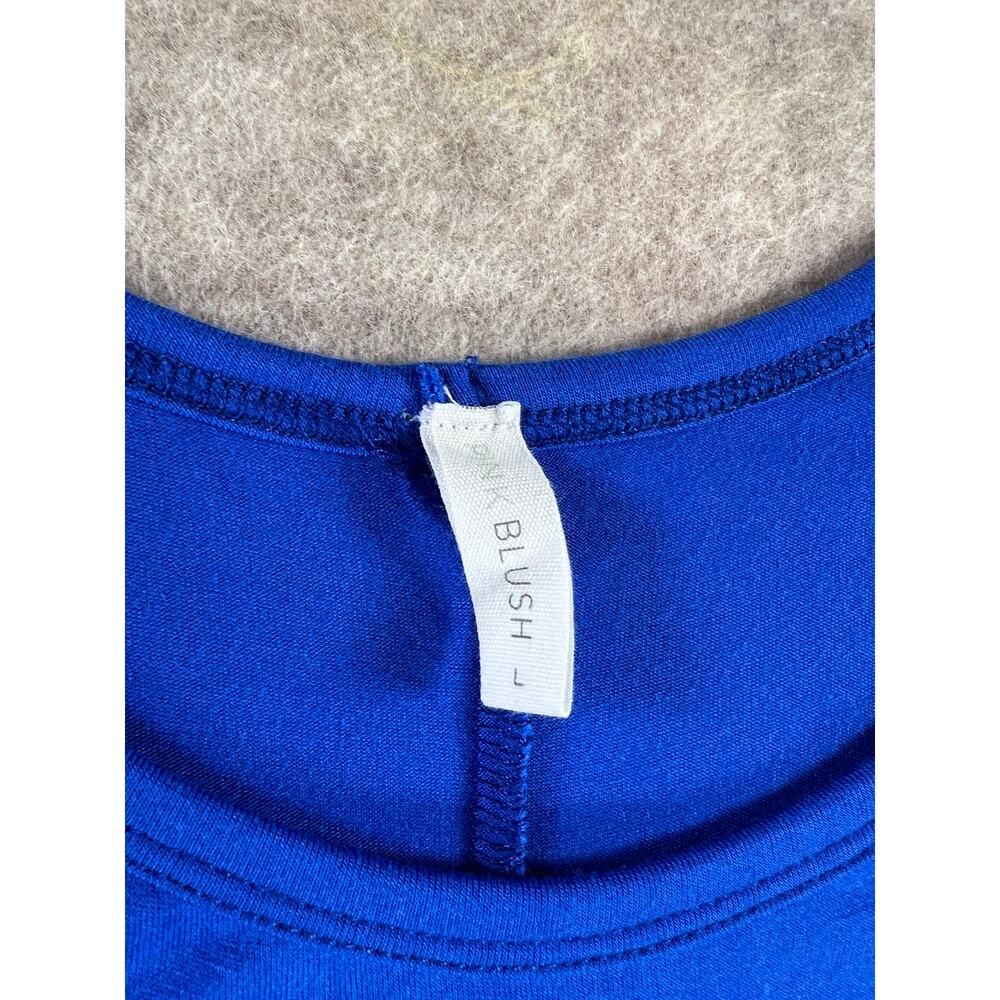 Pinkblush Maternity Royal Blue Cold Shoulder Maxi Dress Pockets Size Large - Picture 9 of 10